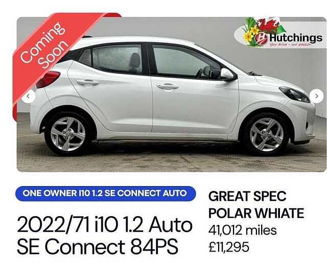 Hyundai i10 1.2 SE Connect Hatchback 5dr Petrol Auto Euro 6 (s/s) (84 ps)