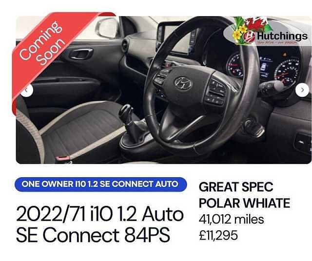 Hyundai i10 1.2 SE Connect Hatchback 5dr Petrol Auto Euro 6 (s/s) (84 ps)