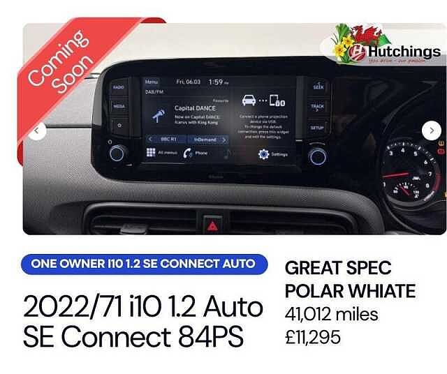 Hyundai i10 1.2 SE Connect Hatchback 5dr Petrol Auto Euro 6 (s/s) (84 ps)