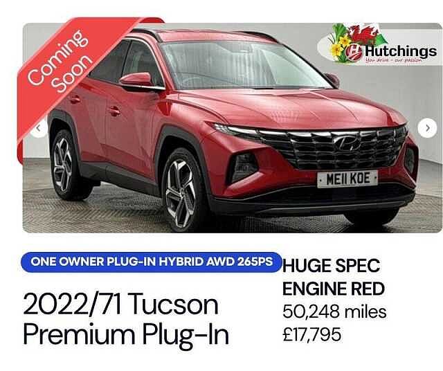 Hyundai TUCSON 1.6 h T-GDi 13.8kWh Premium SUV 5dr Petrol Plug-in Hybrid Auto 4WD Euro 6 (s/s)