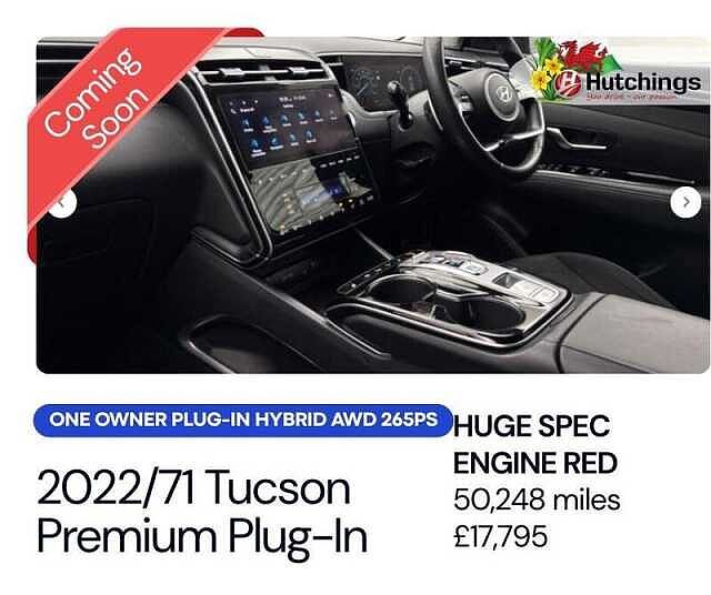 Hyundai TUCSON 1.6 h T-GDi 13.8kWh Premium SUV 5dr Petrol Plug-in Hybrid Auto 4WD Euro 6 (s/s)