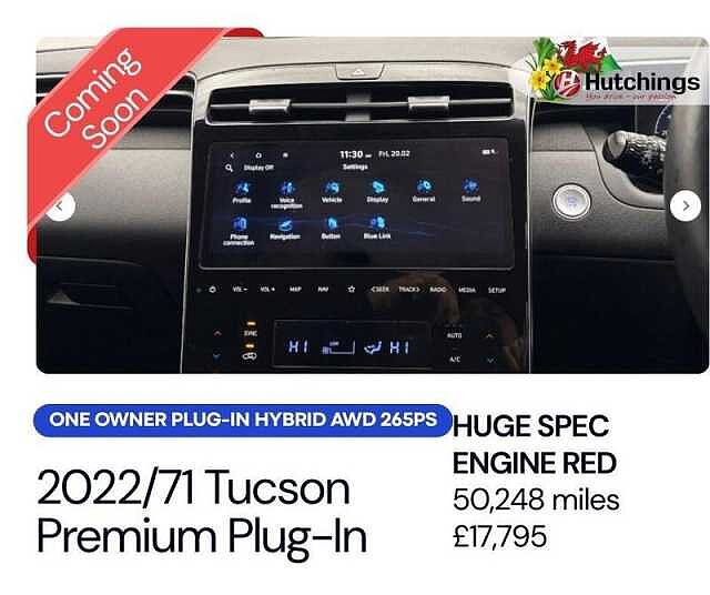 Hyundai TUCSON 1.6 h T-GDi 13.8kWh Premium SUV 5dr Petrol Plug-in Hybrid Auto 4WD Euro 6 (s/s)